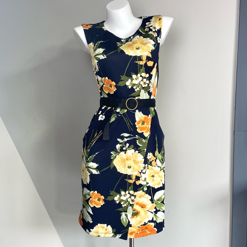 Vintage Floral Sleeveless Dress